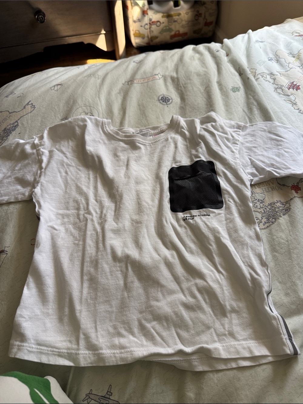 Zara White T-Shirt with Black Graphic Detail